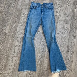 MOTHER Blue Flare Wide Leg Jeans